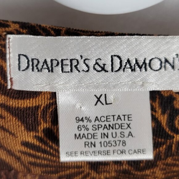 Draper's & Damon's Cardigan Blazer vtg Y2K XL Retro Open Kimono earth tones EUC - Picture 11 of 12